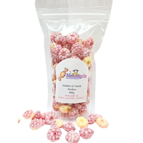 Naschig Himbeer- Vanille Bonbons 400g Naschig Himbeer- Vanille Bonbons 400g